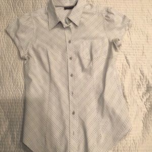 Cap sleeve button down dress shirt